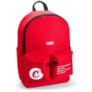 NWT Cookies Orion Canvas Smell Proof Backpack in Red and Black